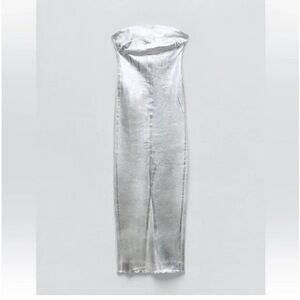 silver denim dress zara Zara | Dresses | Zara The Fitted Denim Dress In Silver